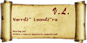 Varró Leonóra névjegykártya